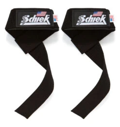 Schiek 20" Basic Padded Lifting Straps - Black -Fitness Supplies Store 1000BPS Schiek Basic Padded Lifting Straps Front Pair