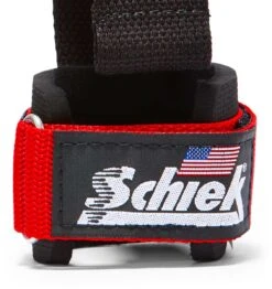 Schiek 6" Dowel Lifting Straps -Fitness Supplies Store 1000DLS Schiek Dowel Lifting Straps Red Wrist Support Close Up