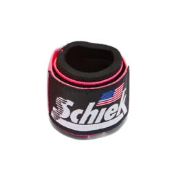 Schiek 1/4" Ultimate Wrist Supports -Fitness Supplies Store 1100 Schiek Wrist Supports Straps Pink Front