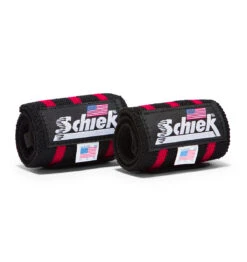 Schiek 12" Wrist Wraps - Black/Red