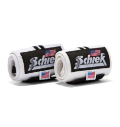 Schiek 12" Wrist Wraps - White/Black