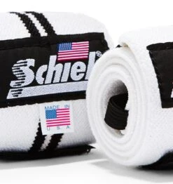 Schiek 24" Wrist Wraps - White/Black 11 Schiek 24" Wrist Wraps - White/Black -Fitness Supplies Store 1124W Schiek Wrist Wraps Straps White 24 inch Pair Close Up