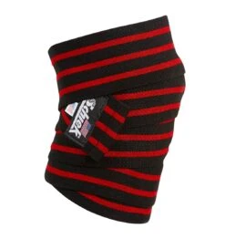 Schiek 78" Knee Wraps - Black/Red (With Velcro Closure)