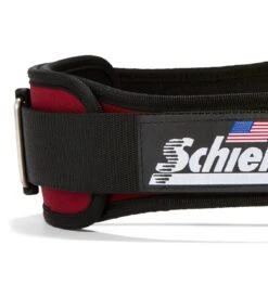 Schiek 2004 Contour Weight Lifting Belt - Burgundy -Fitness Supplies Store 2004 Schiek Contour Weight Lifting Belt Burgundy Side Close Up
