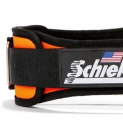 Schiek 2004 Contour Weight Lifting Belt - Orange -Fitness Supplies Store 2004 Schiek Contour Weight Lifting Belt Orange Side Close Up