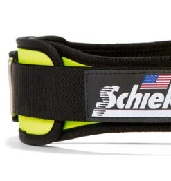 Schiek 2004 Contour Weight Lifting Belt - Neon Yellow -Fitness Supplies Store 2004 Schiek Contour Weight Lifting Belt Yellow Side Close Up