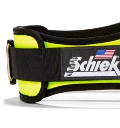 Schiek 2006 Contour Weight Lifting Belt - Neon Yellow -Fitness Supplies Store 2006 Schiek Contour Weight Lifting Belt Neon Yellow Side Close Up