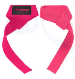 Harbinger 21.5" Padded Cotton Lifting Straps -Fitness Supplies Store 21307 Harbinger Padded Lifting Straps Pink Alternate Pair