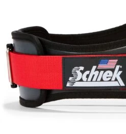 Schiek 3006 Power Contour Weight Lifting Belt - Red 13 Schiek 3006 Power Contour Weight Lifting Belt - Red -Fitness Supplies Store 3006 Schiek Contour Weight Lifting Belt Black and Red Side Close Up