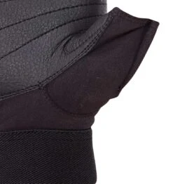 Schiek Platinum Series "Gel" Weight Lifting Gloves - Black -Fitness Supplies Store 530 Schiek Platinum Series Lifting Gym Gloves with Fins Palm Close Up