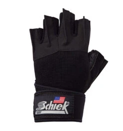 Schiek Platinum Series "Gel" Weight Lifting Gloves With Wrist Wraps - Black