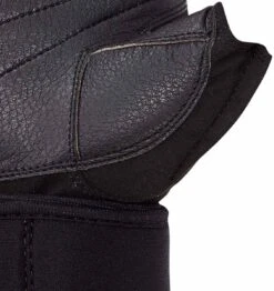Schiek Platinum Series "Gel" Weight Lifting Gloves With Wrist Wraps - Black -Fitness Supplies Store 540 Schiek Platinum Series Lifting Gym Gloves with Wrist Wraps Palm Close Up