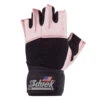 Schiek Women's Platinum Series "Gel" Weight Lifting Gloves With Wrist Wraps - Pink -Fitness Supplies Store 540PINK Schiek Lifting Gym Gloves with Wrist Wraps Pink Left Top