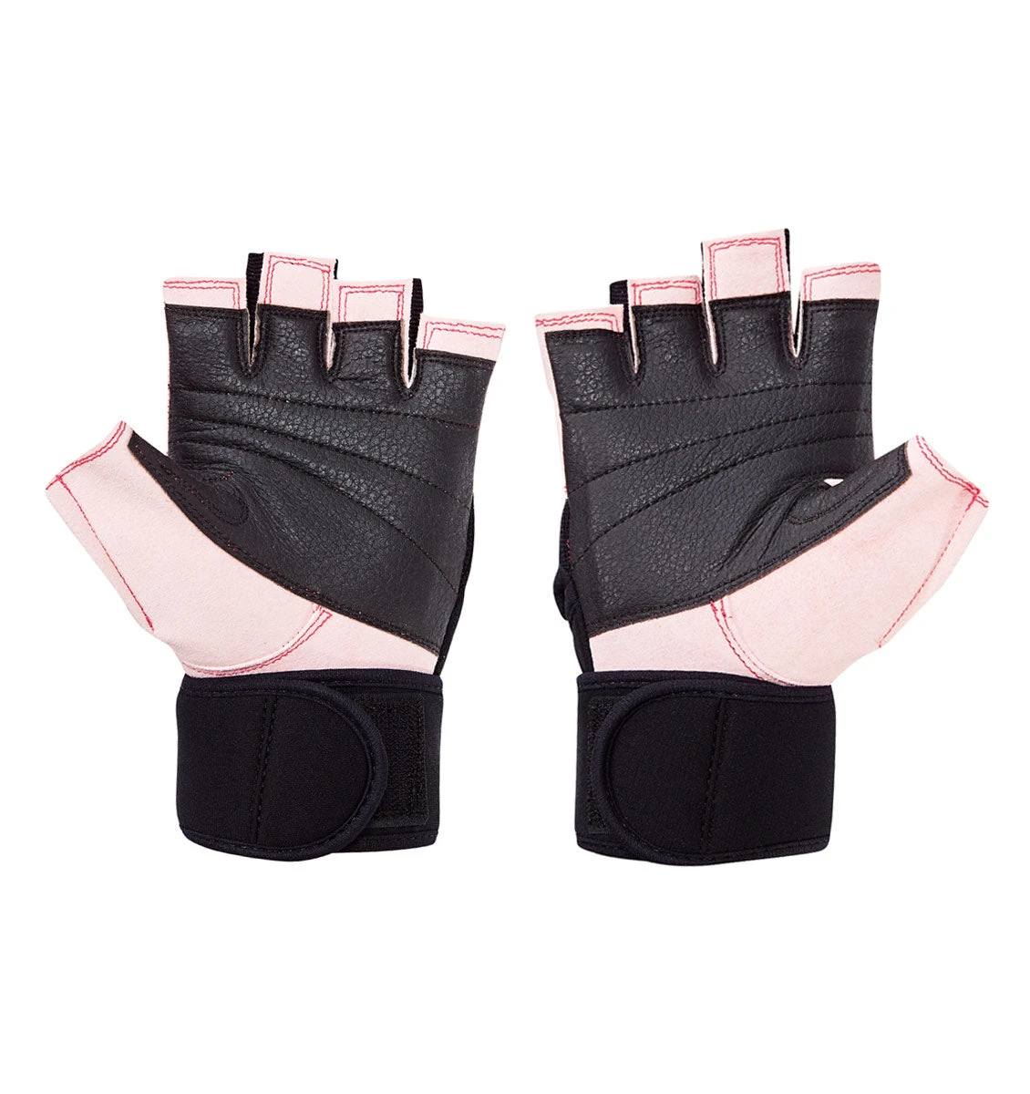 Schiek Women's Platinum Series "Gel" Weight Lifting Gloves With Wrist Wraps - Pink 5 Schiek Women's Platinum Series "Gel" Weight Lifting Gloves With Wrist Wraps - Pink - Image 3