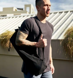 BAHE Essential Yoga Mat Bag - Anthracite -Fitness Supplies Store BAHE Essential Yoga Mat Bag Anthracite Lifestyle 05