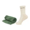 BAHE Studio Duet Sock & Towel Combo - Khaki/Coconut -Fitness Supplies Store BAHE Studio Duet Sock Towel Combo Khaki Coconut Product 01