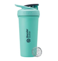 BlenderBottle Strada Sleek Stainless Steel Insulated Shaker Bottle - 25oz/740mL - Seafoam