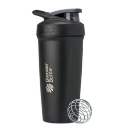 BlenderBottle Strada Stainless Steel Insulated Shaker Bottle - 24oz/710mL - Nightshade