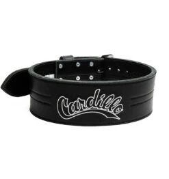 Cardillo 410DL Custom Powerlifting Weight Lifting Belt With Cardillo Logo Embroidery - Black