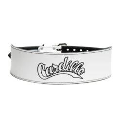 Cardillo Men's 310DL Custom Weight Lifting Belt With Cardillo Logo Embroidery - White