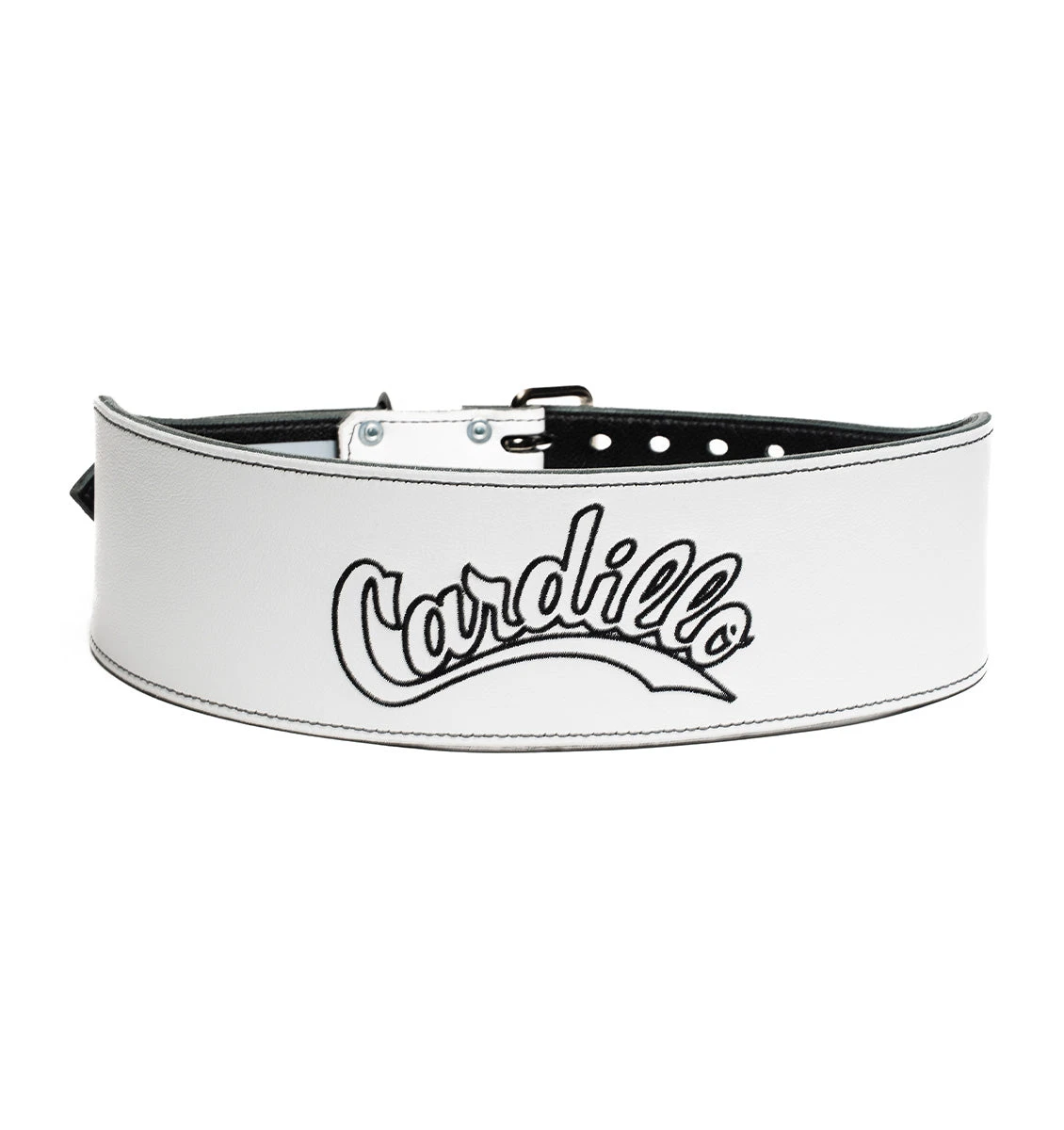 Cardillo Men's 310DL Custom Weight Lifting Belt With Cardillo Logo Embroidery - White 3 Cardillo Men's 310DL Custom Weight Lifting Belt With Cardillo Logo Embroidery - White