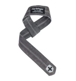 Harbinger 21.5" Leather Lifting Straps - Grey