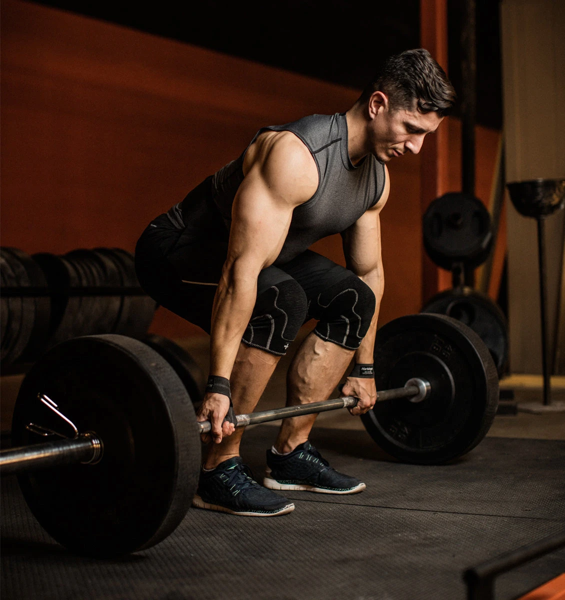 Harbinger 21.5" Leather Lifting Straps - Grey 7 Harbinger 21.5" Leather Lifting Straps - Grey - Image 5