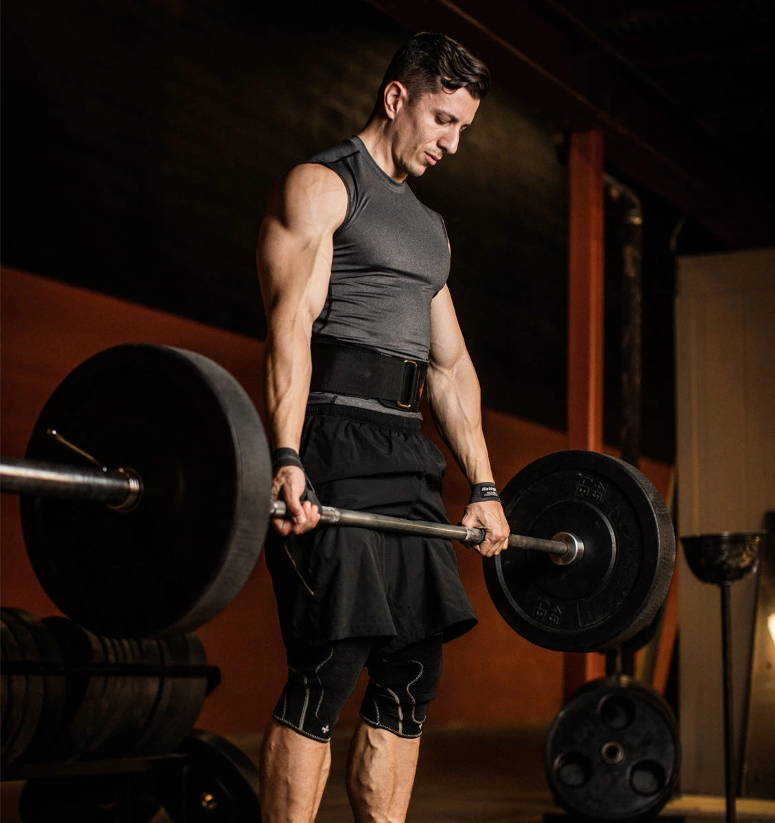 Harbinger 21.5" Leather Lifting Straps - Grey 8 Harbinger 21.5" Leather Lifting Straps - Grey - Image 6