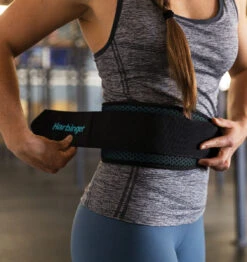 Harbinger Women's 4.5" HexCore Weight Lifting Belt - Light Blue -Fitness Supplies Store Harbinger Hexcore Weight Lifting Belt Womens Light Blue Lifestyle 04