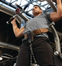 Harbinger 36" Leather Dip Belt Attachment - Gunmetal -Fitness Supplies Store Harbinger Leather Dip Belt Attachment Lifestyle 01