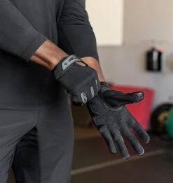 Harbinger Men's Power Protect Weight Lifting Gloves - Black -Fitness Supplies Store Harbinger Power Protect Gloves Mens Black Lifestyle 01