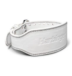 Harbinger Pro 7mm Leather Weight Lifting Belt - White