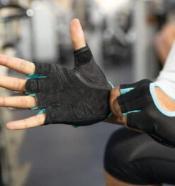 Harbinger Women's Power Weight Lifting Gloves - Blue -Fitness Supplies Store Harbinger Women s Power Glove Blue Lifestyle 2