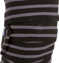 LOBOCKI X Schiek 78" Knee Wraps - Black/Silver (With Velcro Closure) -Fitness Supplies Store LOBOCKI x Schiek Knee Wraps With Velcro Closure Black Out 78 inch 05