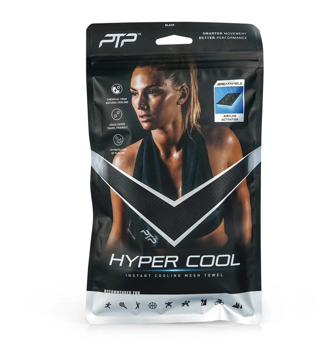 PTP Hyper Cool Towel - Black 5 PTP Hyper Cool Towel - Black - Image 3