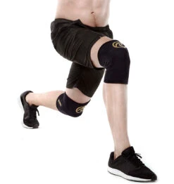 Rehband RX Knee Sleeve - 5mm - Gold/Black -Fitness Supplies Store Rehband RX Knee Sleeve Gold Black 5mm Lifestyle 01