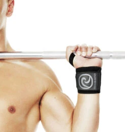 Rehband 18" X-RX Wrist Wraps - Carbon/Black -Fitness Supplies Store Rehband X RX Wrist Wraps 18 inch Carbon Black Lifestyle 01