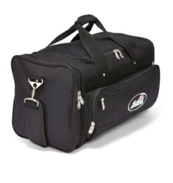 Schiek Deluxe Multi-Compartment Polyester Gym Bag - Black