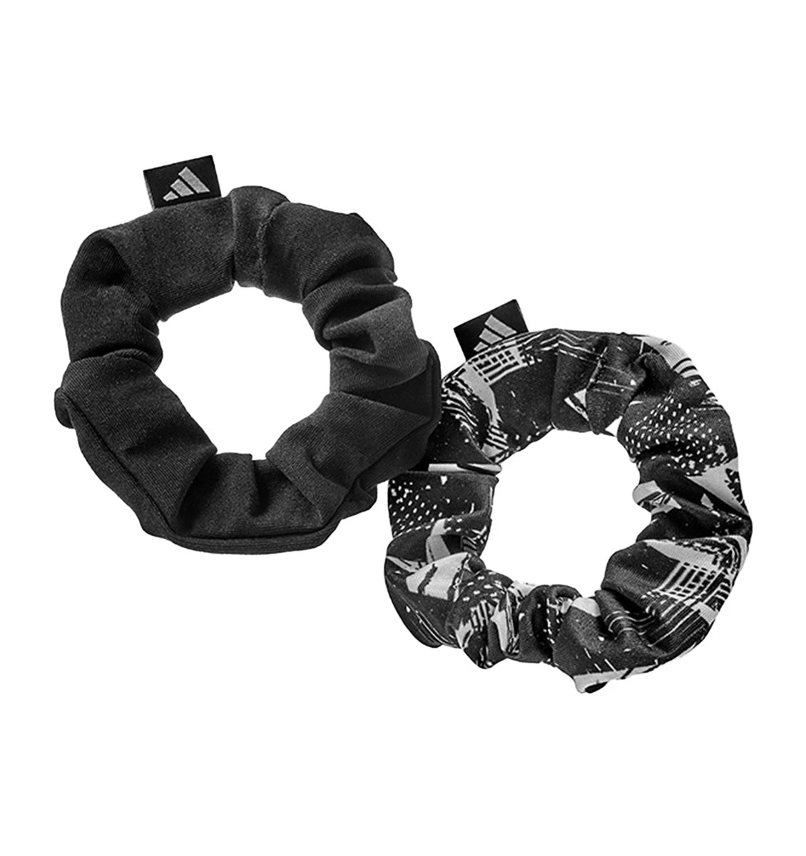 Adidas Hair Scrunchies - Black/White (2 Pack) 3 Adidas Hair Scrunchies - Black/White (2 Pack)